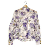Lilac Lyrical Tuck Print Linen and Silk Blend Co-Ord Set / ZIMMERMANN - Size Top AUS 2 | Shorts AUS 1