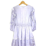 Lilac RILAS Satin Embroidered Tiered Mini Dress / MAJE - Size 36