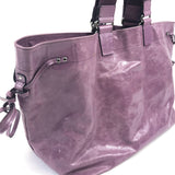 Lilac WARDY Crinkled Leather Four Handles Large Tote Bag / ISABEL MARANT