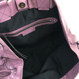Lilac WARDY Crinkled Leather Four Handles Large Tote Bag / ISABEL MARANT