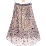 Lilac/Multicolor JOSLIN Floral Asymmetric Midi Skirt / ZADIG & VOLTAIRE - Size 38