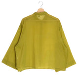 Lime Green Cotton Veil Long Sleeves Shirt / NOSS LABEL - Size M