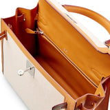 Limited Edition Kelly 28 Sellier Sesame Swift Leather and Toile H Canvas with Palladium Hardware / HERMES