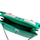 Hermès Limited Edition Kelly 32 Sellier – Menthe Swift Leather & Berline Toile with Palladium Hardware
