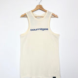 Ecru Logo Printed Mesh-panelled Logo Tank Top / COURREGES - Size XS