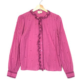 Magenta Pink MATHILDE Embroidered Shirt / SEZANE - Size 34