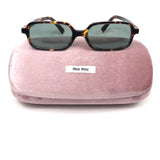 Mahogany Tortoiseshell REGARD Rectangular Acetate Sunglasses / MIU MIU