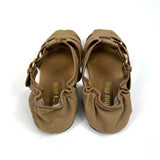 Malt Beige Ruches Cotton and Nappa Leather Fisherman Sandals / MIU MIU - Size 38