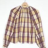 Maroon and Mustard Checked Cotton Top - model BLANDINE / ISABEL MARANT ETOILE - Size 34