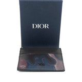 Marron Camouflage Leather Card Holder / DIOR X PETER DOIG