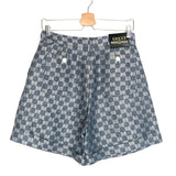 Medium Blue Linen/flax Jacquard GG Monogram Motif High Waist Shorts / GUCCI - Size 42 IT