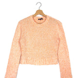 Melon Cropped Melange Cotton-blend Sweater / MAJE - Size 1
