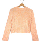 Melon Cropped Melange Cotton-blend Sweater / MAJE - Size 1