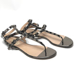 Metallic Bronze ROCKSTUD Gladiator Leather Sandals / VALENTINO - Size 38