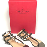 Metallic Bronze ROCKSTUD Gladiator Leather Sandals / VALENTINO - Size 38