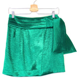 Metallic Electric Green COBALT Satinated Wrap Around Mini Skirt / BA&SH - Size 0