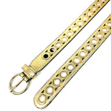 Metallic Gold ADELIA Eyelet Embellished Leather Belt / SANDRO - Size 100 cm