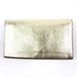 Metallic Gold BELLE DE JOUR Logo Leather Clutch / YVES SAINT LAURENT - One Size