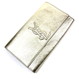 Metallic Gold BELLE DE JOUR Logo Leather Clutch / YVES SAINT LAURENT - One Size