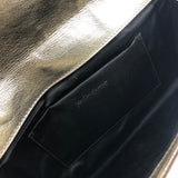 Metallic Gold BELLE DE JOUR Logo Leather Clutch / YVES SAINT LAURENT - One Size