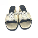 Metallic Gold CLEMENCE TRIOMPHE Block Heeled Sandals / CELINE - Size 40
