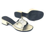 Metallic Gold CLEMENCE TRIOMPHE Block Heeled Sandals / CELINE - Size 40