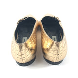 Metallic Gold Croc-effect Leather Ballet Flats / VICTORIA BECKHAM - Size 39