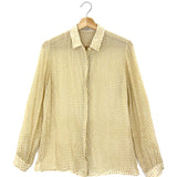 Metallic Gold Polka Dots Sheer Silk Shirt / ETRO - Size IT 44