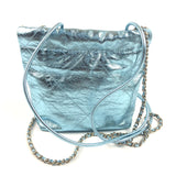 Metallic Light Blue Chanel 22 Mini Handbag / CHANEL