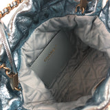 Metallic Light Blue Chanel 22 Mini Handbag / CHANEL