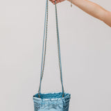 Metallic Light Blue Chanel 22 Mini Handbag / CHANEL