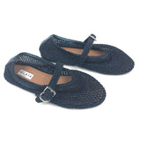 Metallic Navy Crocheted Ballet Flats / ALAIA - Size 36