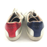 Metallic Silver ACE Dog Embroidered Low Top Sneakers / GUCCI - Size 36.5