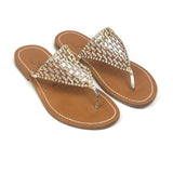 Metallic Silver CHRONOS  Thong Sandals / K.JACQUES - Size 39