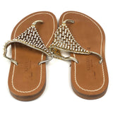 Metallic Silver CHRONOS  Thong Sandals / K.JACQUES - Size 39