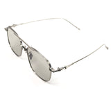 Metallic Silver-tone Titanium Rectangle Sunglasses / GENTLE MONSTER