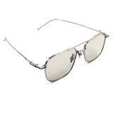 Metallic Silver-tone Titanium Rectangle Sunglasses / GENTLE MONSTER