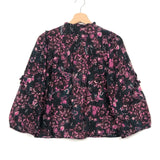 Midnight Blue and Pink Floral Print RANA Cotton Blouse / ULLA JOHNSON - Size 6