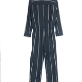Midnight Blue PANTI Striped Jacquard Jumpsuit / MAJE - Size 36