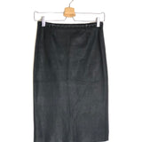 Midnight Blue Pencil Leather Skirt / STOULS - Size S