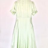 Mint Green Buttoned Satinated Midi Dress / THE KOOPLES - Size 1
