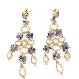 Mixed of Purple Beads Dangling Earrings / GAS BIJOUX