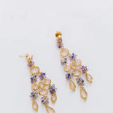 Mixed of Purple Beads Dangling Earrings / GAS BIJOUX