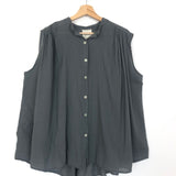 Moon Gray Sleeveless Cotton Oversized Blouse - One Size