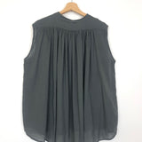 Moon Gray Sleeveless Cotton Oversized Blouse - One Size