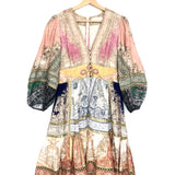 Multicolor ANNEKE Linen Long Sleeves Mini Dress / ZIMMERMANN - Size 2