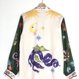 Multicolor Astro Pattern Long Sleeves Loose Shirt / LIKEMYCHOICE - Size M