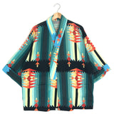 Multicolor Aztec-paterned Kimono Style Jacket / JOHNNY MESQ - One Size