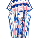 Multicolor Blue Silk Jersey Kaftan Maxi Dress / EMILIO PUCCI - Size IT 44