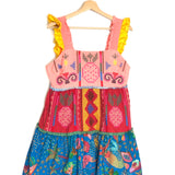 Multicolor Color blocking Embroidered Mini Dress / FARM RIO - Size M